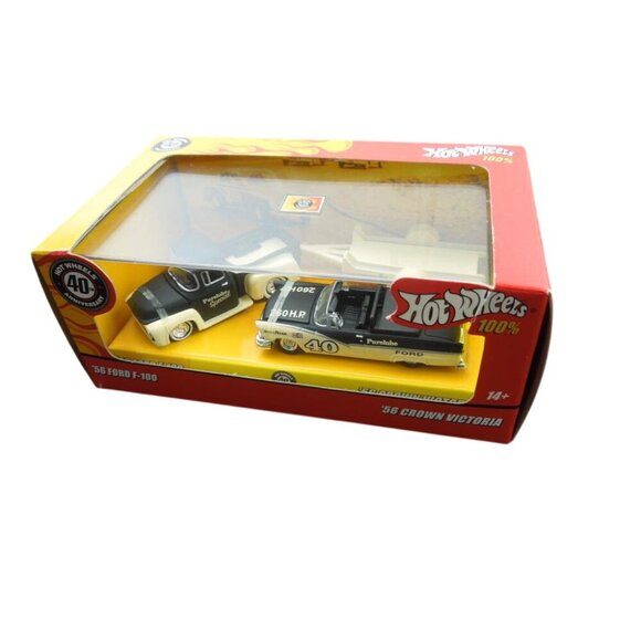 Hot Wheels 100% Retro Racing 56 Ford F-100 & 56 Crown Victoria Die-Cast Set - Picture 3 of 3